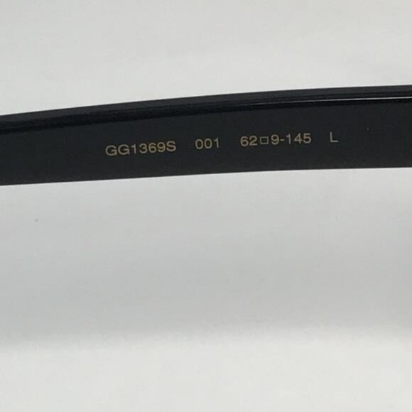 New Authentic Black Rectangular Sunglasses GG1369S 001 - Picture 5 of 10